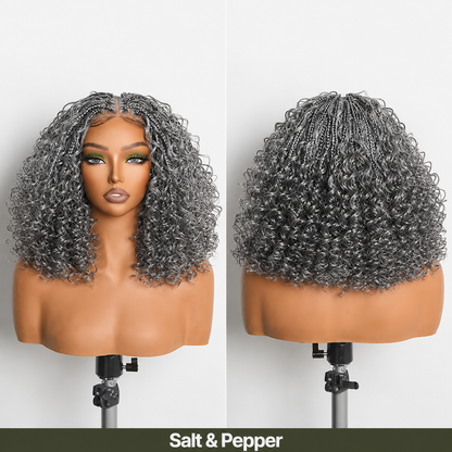 ✨✨13x6 HD Lace Wig Glueless Wear & Go 12” Boho Braids Water Wave Pre-Cut Lace Wig – Premium Fiber, Beginner Friendly