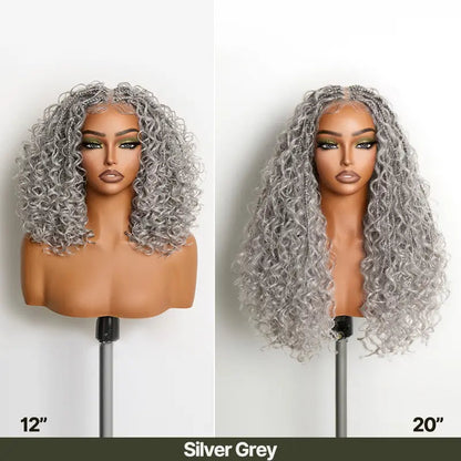 ✨✨13x6 HD Lace Wig Glueless Wear & Go 12” Boho Braids Water Wave Pre-Cut Lace Wig – Premium Fiber, Beginner Friendly