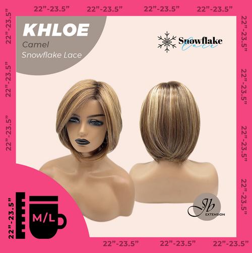 12 Inches Bob Cut  Pre-Cut Snowflake Lace Frontlace Glueless Wig KHLOE CAMEL PINK【PERMATEASE】【BENDY EAR TABS】- S/M