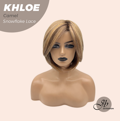 12 Inches Bob Cut  Pre-Cut Snowflake Lace Frontlace Glueless Wig KHLOE CAMEL PINK【PERMATEASE】【BENDY EAR TABS】- S/M