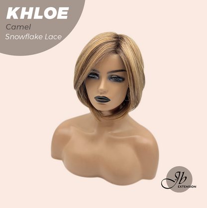 12 Inches Bob Cut  Pre-Cut Snowflake Lace Frontlace Glueless Wig KHLOE CAMEL PINK【PERMATEASE】【BENDY EAR TABS】- S/M