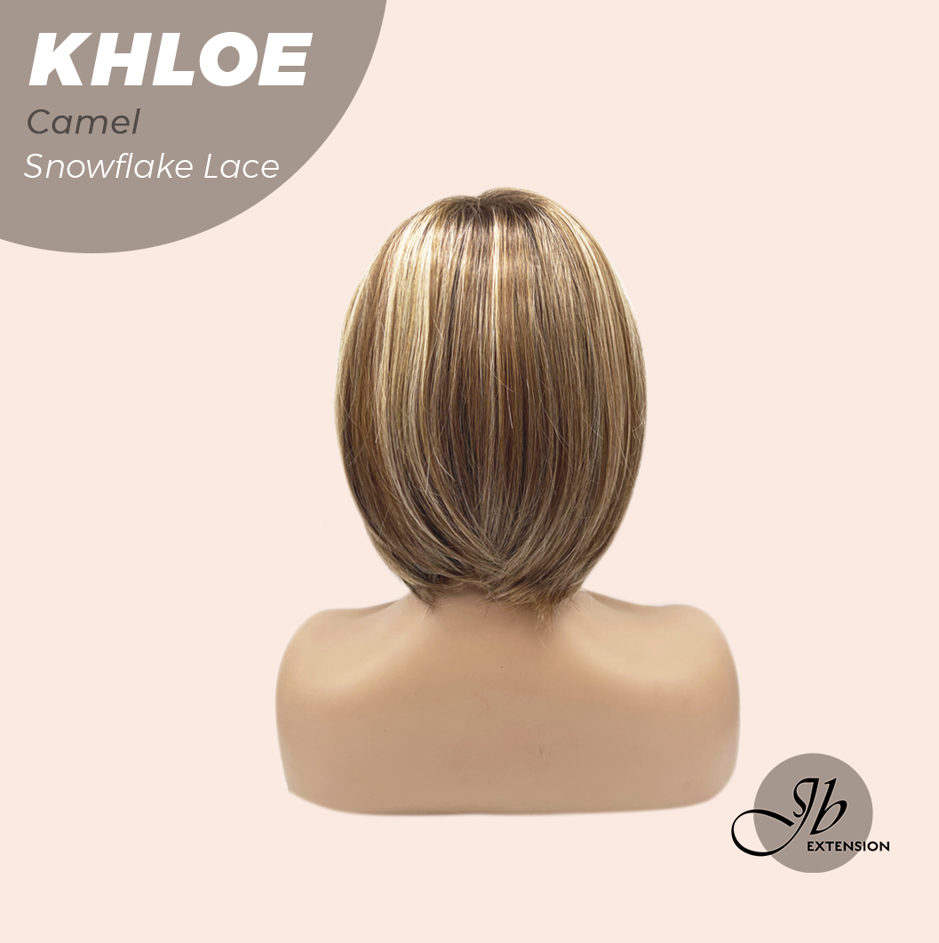 12 Inches Bob Cut  Pre-Cut Snowflake Lace Frontlace Glueless Wig KHLOE CAMEL PINK【PERMATEASE】【BENDY EAR TABS】- S/M