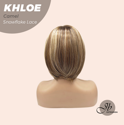 12 Inches Bob Cut  Pre-Cut Snowflake Lace Frontlace Glueless Wig KHLOE CAMEL PINK【PERMATEASE】【BENDY EAR TABS】- S/M