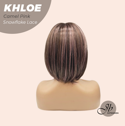 12 Inches Bob Cut  Pre-Cut Snowflake Lace Frontlace Glueless Wig KHLOE CAMEL PINK【PERMATEASE】【BENDY EAR TABS】- S/M
