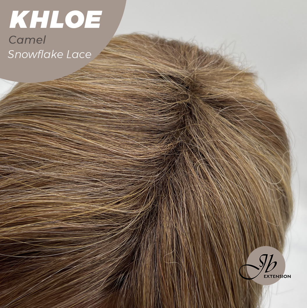 12 Inches Bob Cut  Pre-Cut Snowflake Lace Frontlace Glueless Wig KHLOE CAMEL PINK【PERMATEASE】【BENDY EAR TABS】- S/M