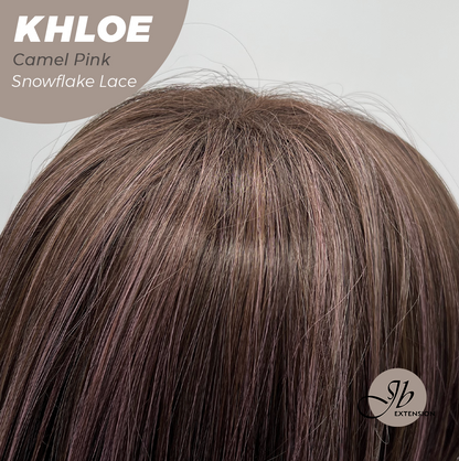 12 Inches Bob Cut  Pre-Cut Snowflake Lace Frontlace Glueless Wig KHLOE CAMEL PINK【PERMATEASE】【BENDY EAR TABS】- S/M