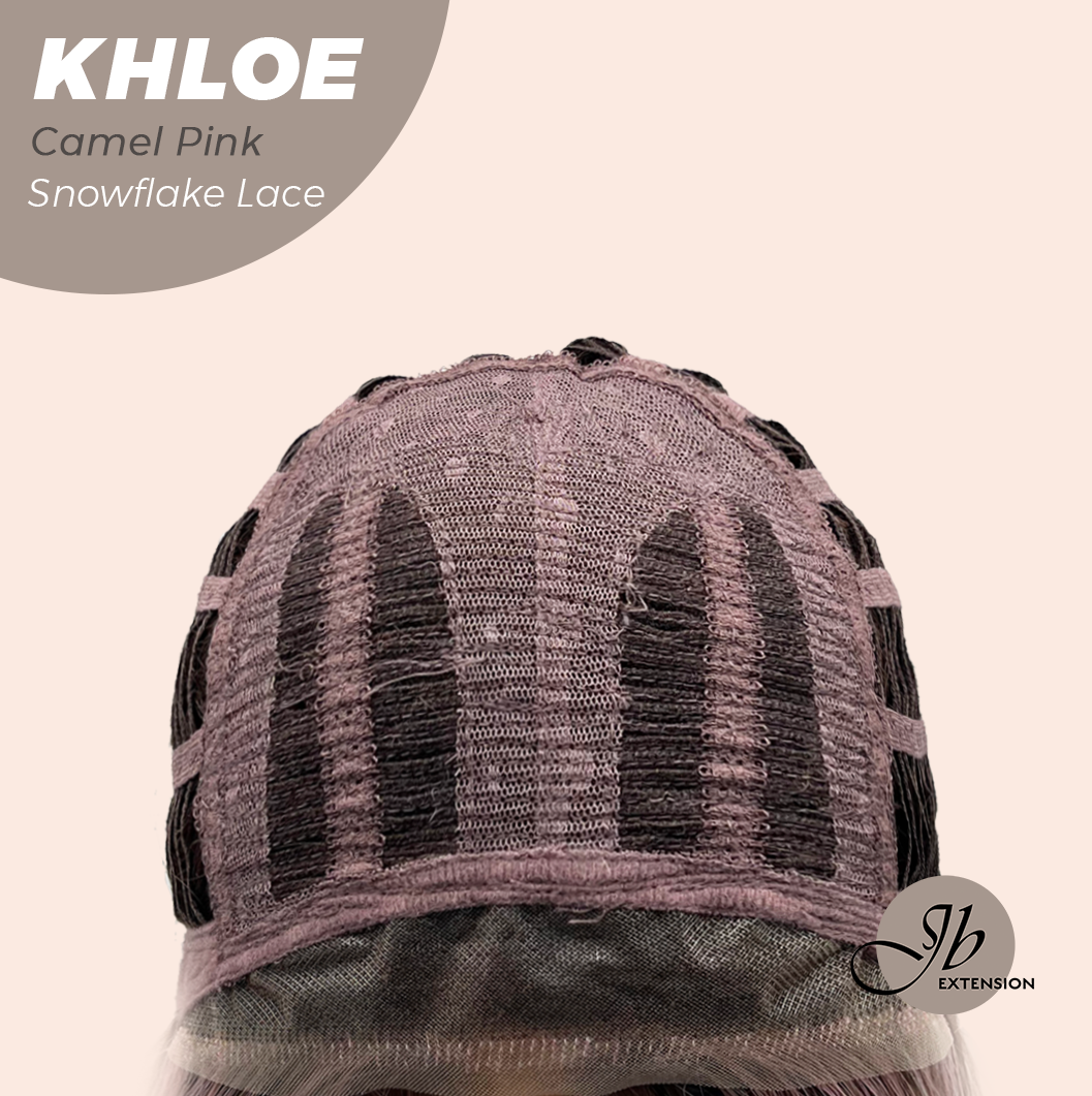 12 Inches Bob Cut  Pre-Cut Snowflake Lace Frontlace Glueless Wig KHLOE CAMEL PINK【PERMATEASE】【BENDY EAR TABS】- S/M
