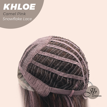 12 Inches Bob Cut  Pre-Cut Snowflake Lace Frontlace Glueless Wig KHLOE CAMEL PINK【PERMATEASE】【BENDY EAR TABS】- S/M