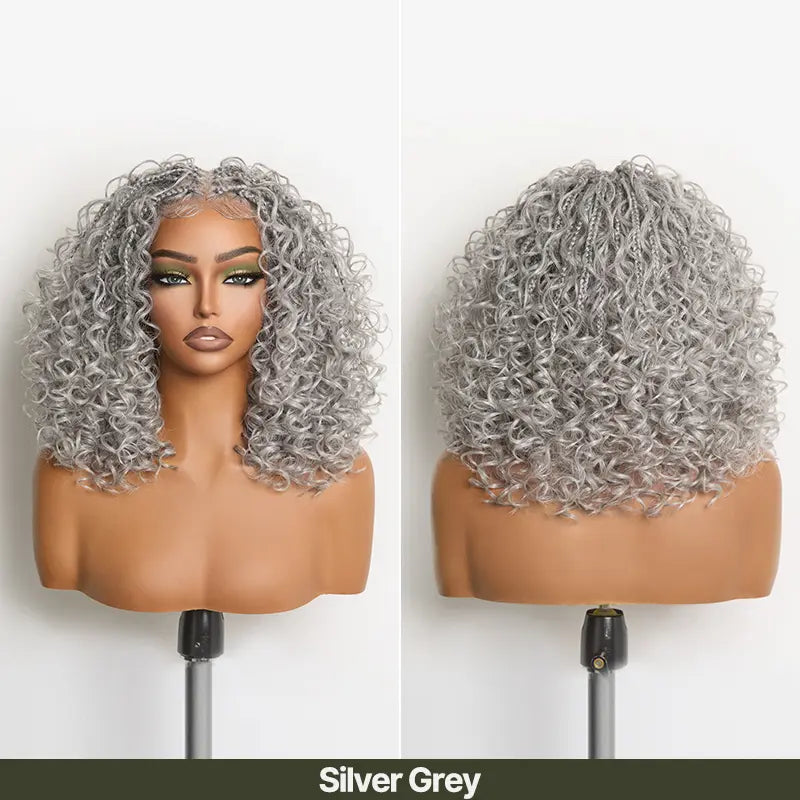 ✨✨13x6 HD Lace Wig Glueless Wear & Go 12” Boho Braids Water Wave Pre-Cut Lace Wig – Premium Fiber, Beginner Friendly