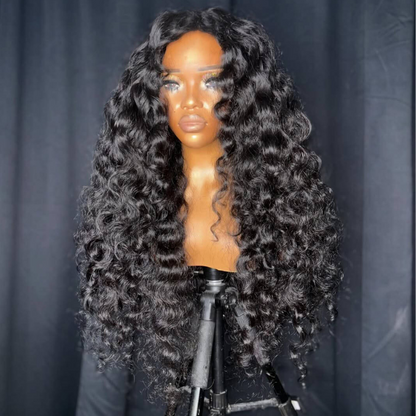 Loose Deep Wave Wand Curls 13x4 Lace Front Human Hair Wigs 250 300 Density