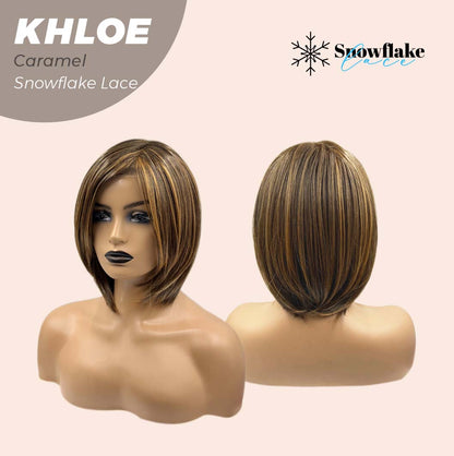 12 Inches Bob Cut  Pre-Cut Snowflake Lace Frontlace Glueless Wig KHLOE CAMEL PINK【PERMATEASE】【BENDY EAR TABS】- S/M