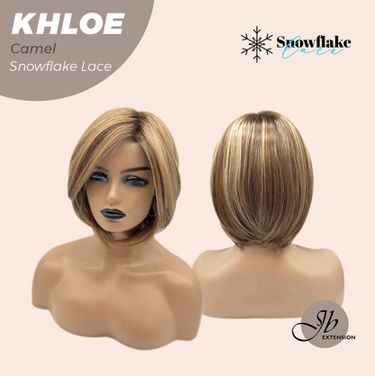 12 Inches Bob Cut  Pre-Cut Snowflake Lace Frontlace Glueless Wig KHLOE CAMEL PINK【PERMATEASE】【BENDY EAR TABS】- S/M