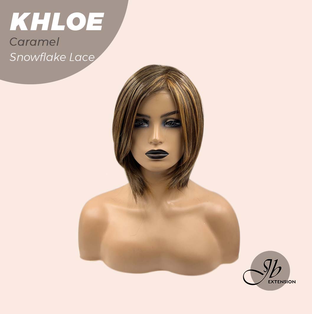 12 Inches Bob Cut  Pre-Cut Snowflake Lace Frontlace Glueless Wig KHLOE CAMEL PINK【PERMATEASE】【BENDY EAR TABS】- S/M