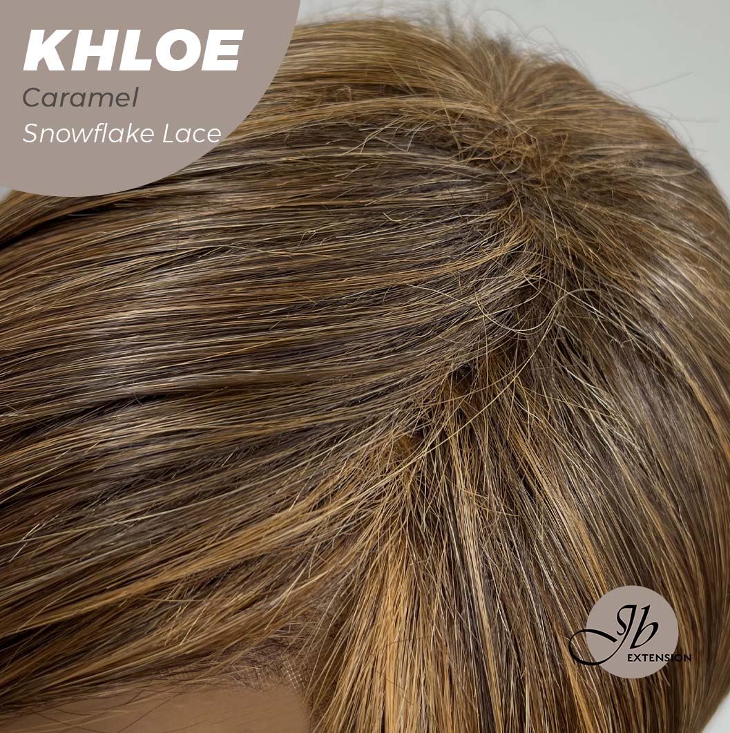 12 Inches Bob Cut  Pre-Cut Snowflake Lace Frontlace Glueless Wig KHLOE CAMEL PINK【PERMATEASE】【BENDY EAR TABS】- S/M