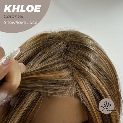 12 Inches Bob Cut  Pre-Cut Snowflake Lace Frontlace Glueless Wig KHLOE CAMEL PINK【PERMATEASE】【BENDY EAR TABS】- S/M