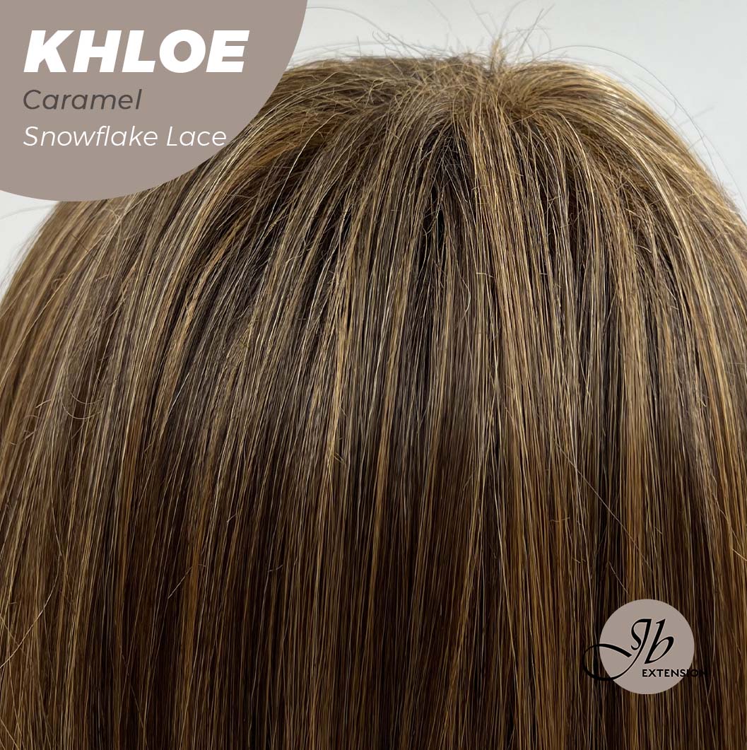 12 Inches Bob Cut  Pre-Cut Snowflake Lace Frontlace Glueless Wig KHLOE CAMEL PINK【PERMATEASE】【BENDY EAR TABS】- S/M